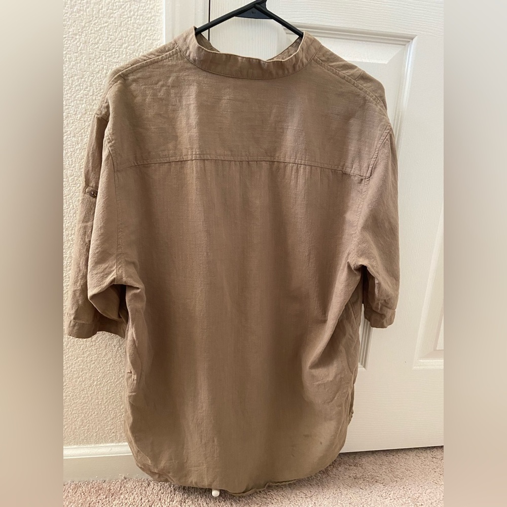 Brown Half Button Up Shirt